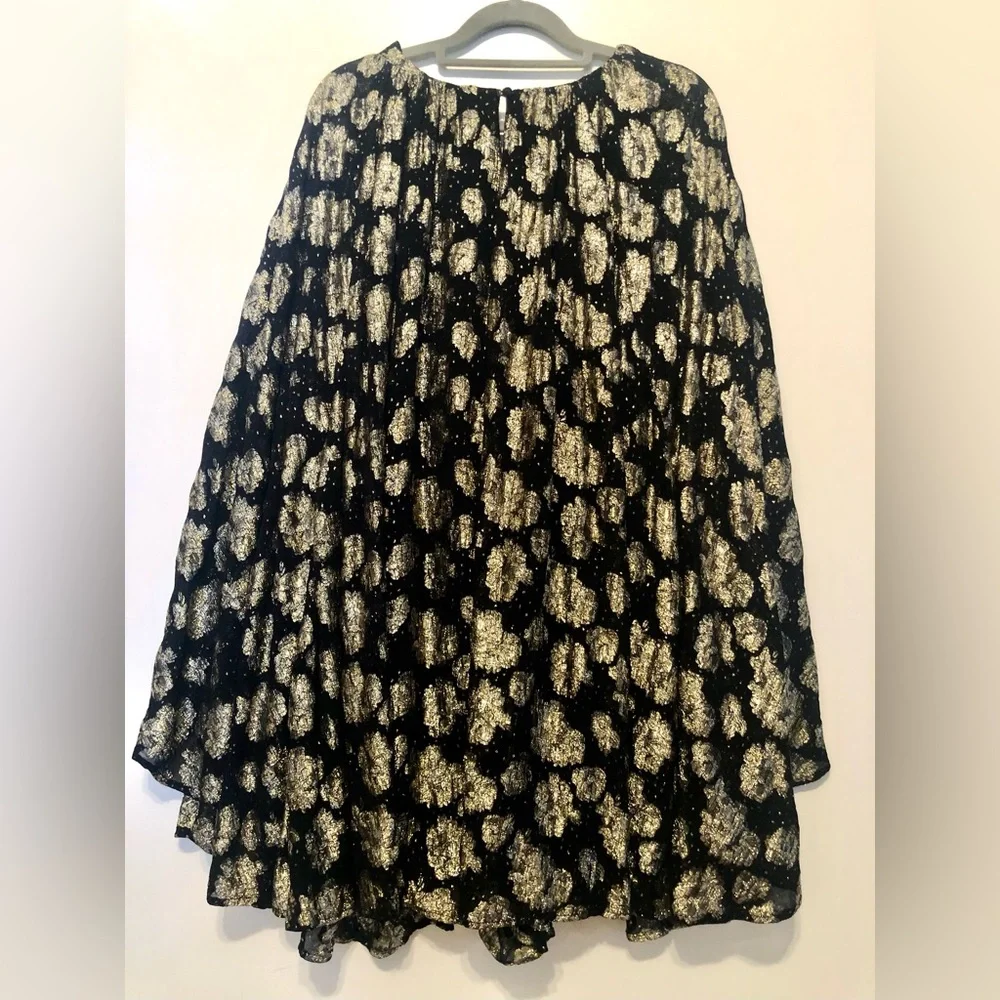 NWT Free People Dazzle Oversized Romper Gold Black Velvet Sparkle Size Large - Picture 5 of 13